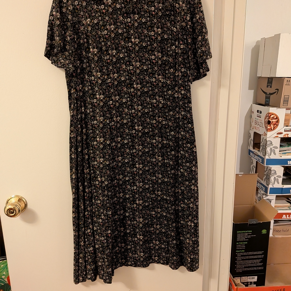 Summer Floral Black Dress